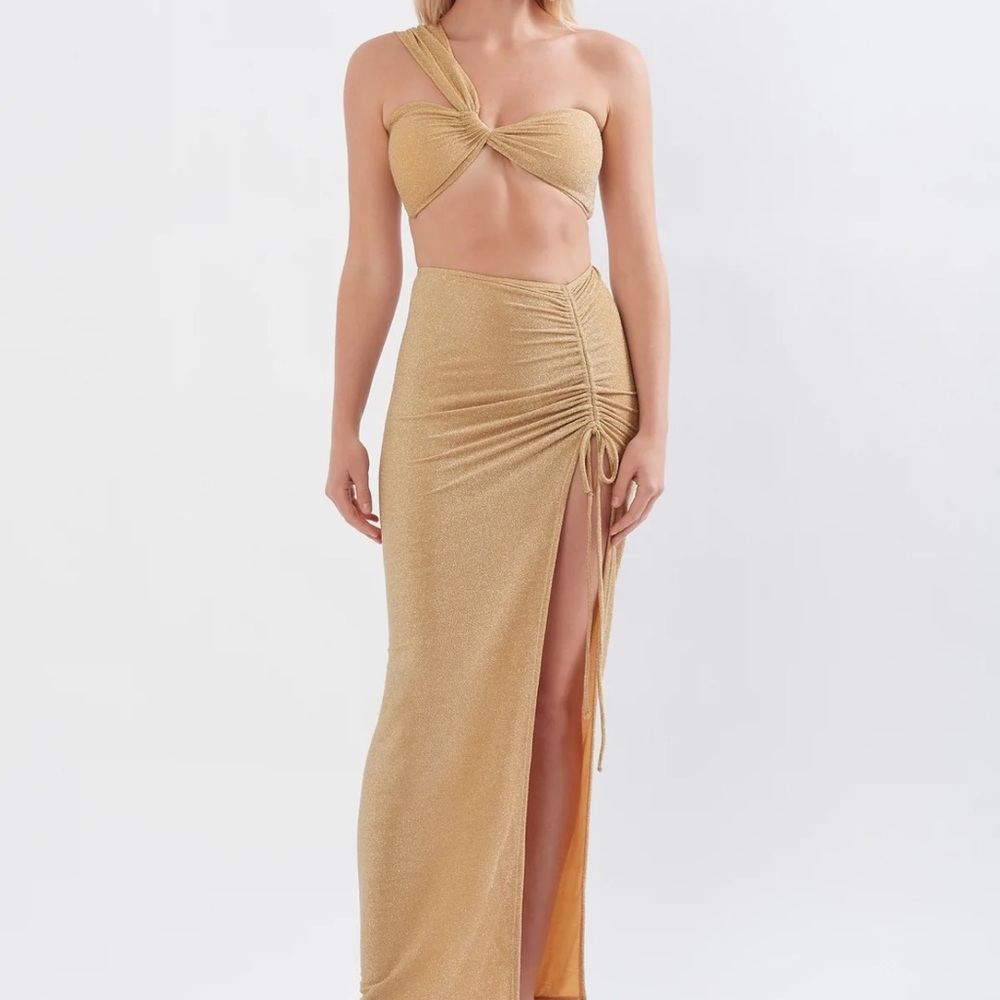 PETRA SET (Top & Skirt) IN SUNSET GOLD SHIMMER (2 piece set)